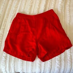A New Day Women's High Waist Red Linen Blend Shorts